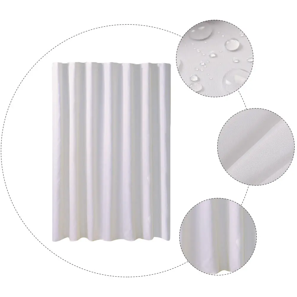 

Polyester Waterproof Shower Curtain Perforated Decorative Bathroom Classic Color Easy Use Anti Wrinkle Silky Natural