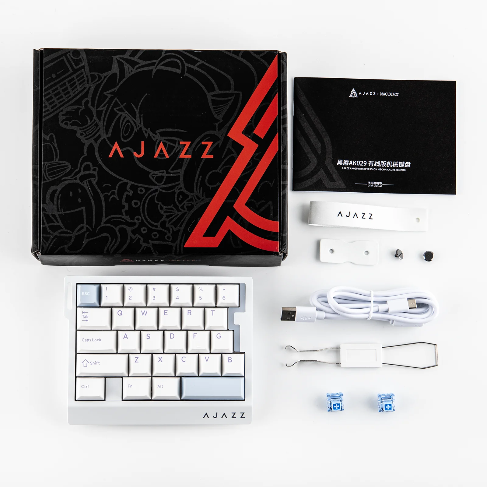 AJAZZ AK029 29-Key Layout Rapid Fast Wired One Handed Hall Effect Magnetic Gaming Keyboard SOCD/DKS with 8000Hz Polling & 128kHz