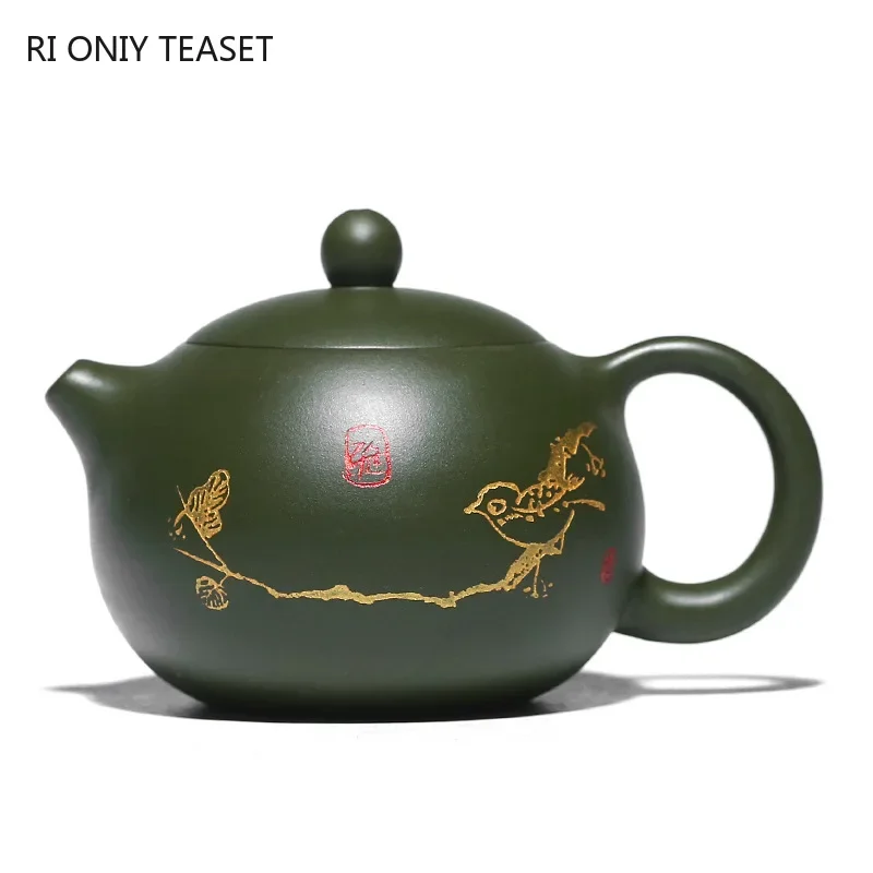 210ml Yixing Purple Clay Teapots Master Handmade Xishi Tea Pot Ball Hole Filter Kettle Chinese Authentic Zisha Tea Set Gifts