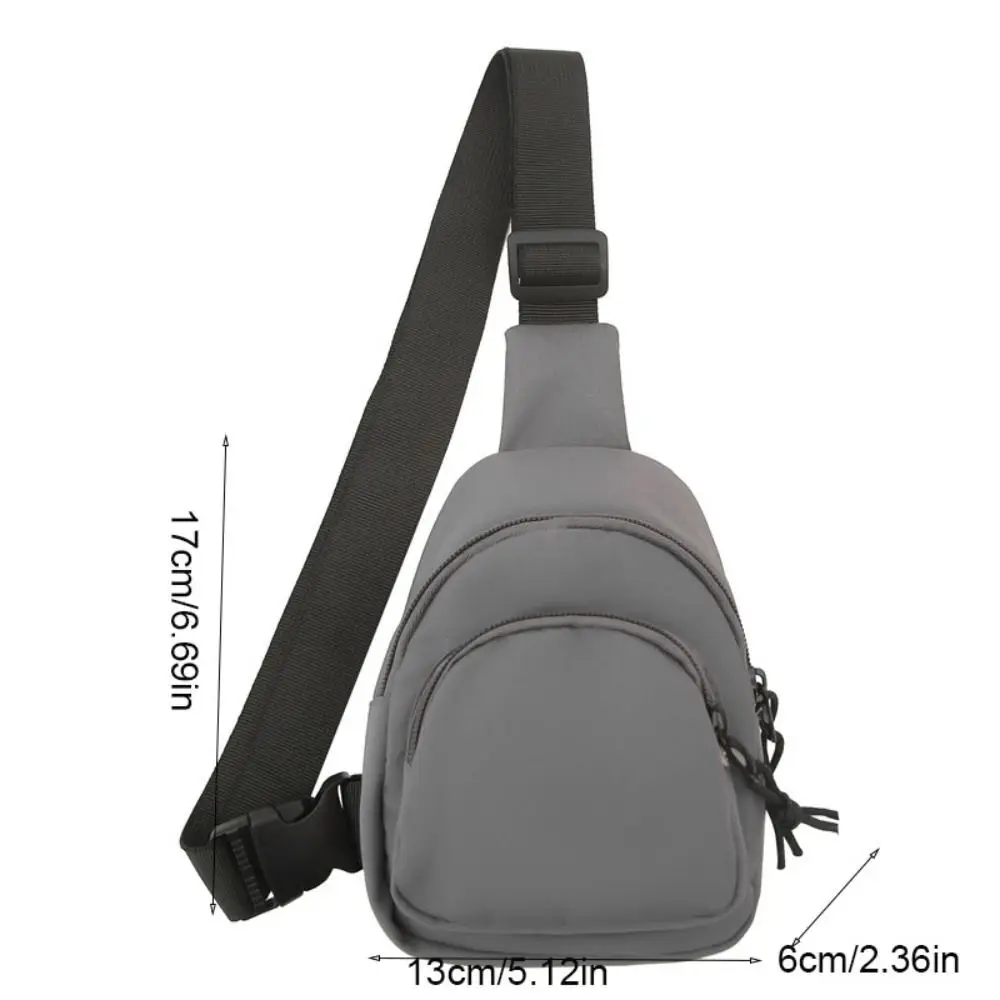Simple Solid Color Men Crossbody Bag Nylon Multifunctional Sports Chest Bag Mini Japanese Style Shoulder Bag Wallet