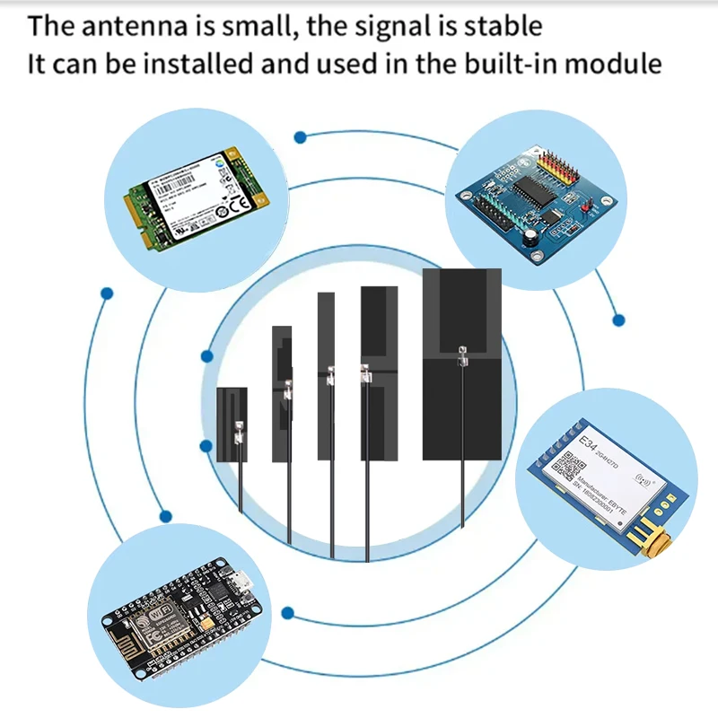 10 шт., 2,4G, высокий коэффициент усиления, 8 дБи, внутренняя FPC печатная плата, гибкая плата, патч-антенна, Omni, Wi-Fi, сигнал Zigbee, U.fl