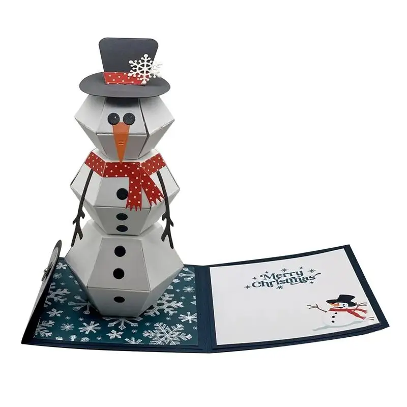 Pop Up Christmas Card 3D Christmas Greeting Card Snowman Paper Pop Up Cards Cute Christmas Card Unique Holiday Tabletop