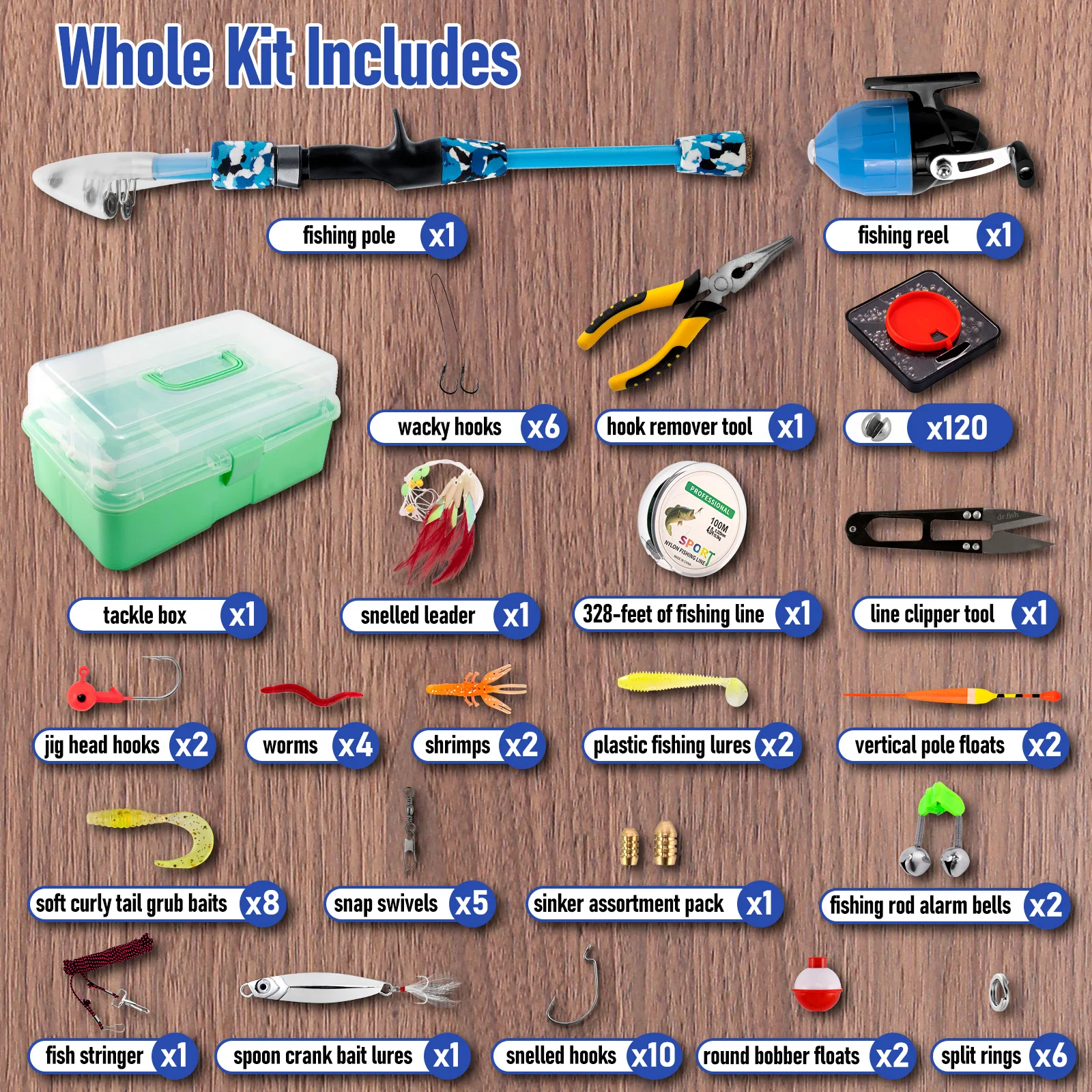 Kit pesca infantil Dr. Pescado – Caña telescópica con carrete Spincast - imagen 4