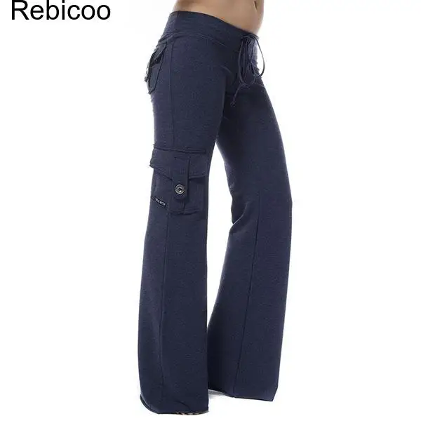 Women's High Waist Cargo Pants with Multiple Pockets, Stretchy Wide Leg Trousers for Casual Outdoor Wear - Available in Various