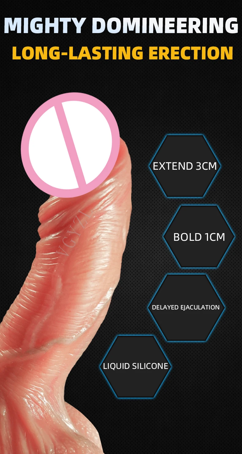 Realistic Dildo Penis Sleeve Enlarger Reusable Soft Silicone Condoms Ejaculation Delay Adult Sex Toys for Men and Women Couple