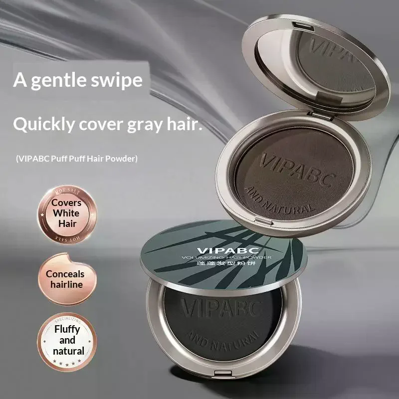 Fluffy Hair Powder Black Brown, Instant Gray Hair Coverage Natural, Hairline Shaping for Daily Travel Quick Hair Touch Up