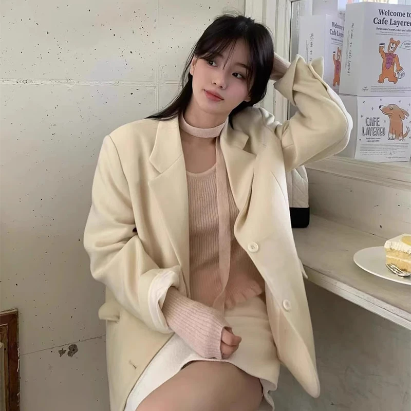 Single Breasted Women 2025 Outerwears Suir Collar Abrigos Invierno All-match Warm Jacket Retro Chaquetas Mujer Korean Jackets