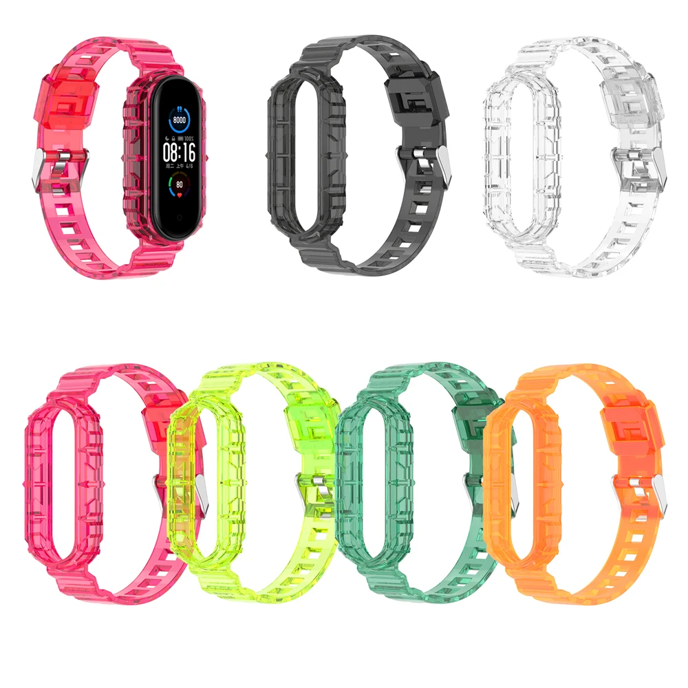 Pulseira de relógio para xiaomi mi banda 7 cinta esporte pulseira de silicone macio moldura de pulso para pulseira miband 7 caso