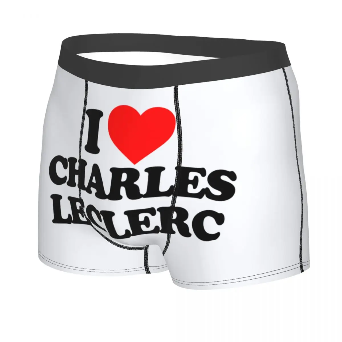 Custom I Love Charles Leclerc Underwear Men Printed Boxer Briefs Shorts Panties Breathable Underpants