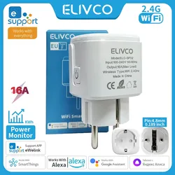 eWeLink Smart WiFi Plug 16A/20A EU Socket With Power Monitor Timing Function APP Remote Control Support Alexa Google Assistant