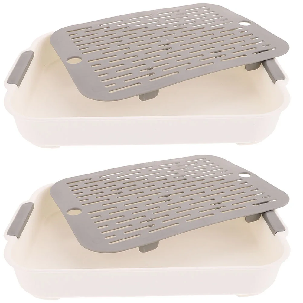 

2Pcs Pet Litter Box Detachable Lightweight Plastic Rabbit Hamster Guinea Pig Toilet Small Animal Training Potty