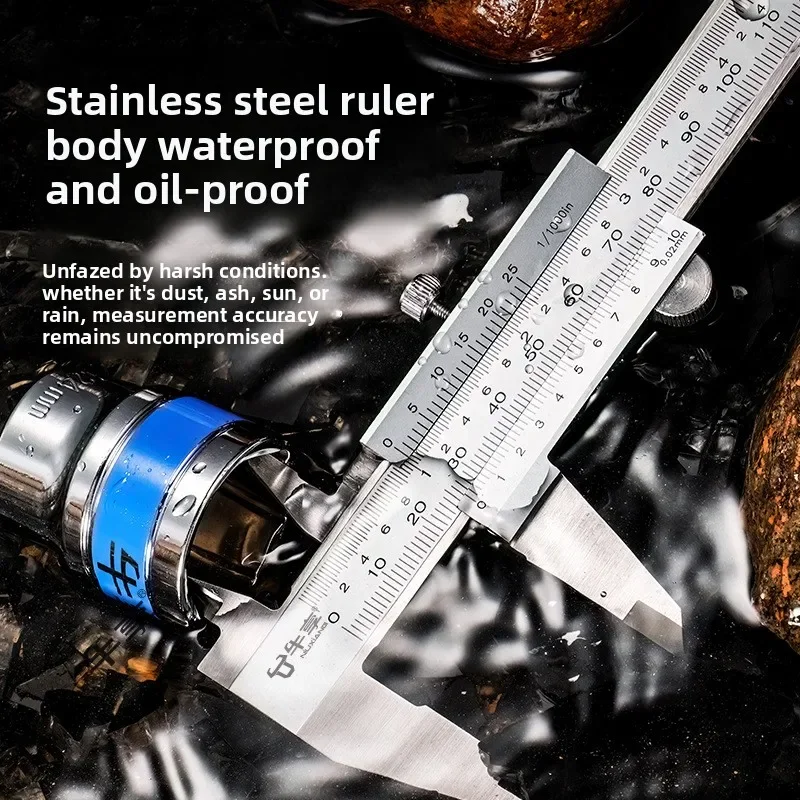

High Precision Stainless Steel Vernier Caliper - Household Industrial Grade 0-150-200-300mm Inner Diameter Measuring Tool