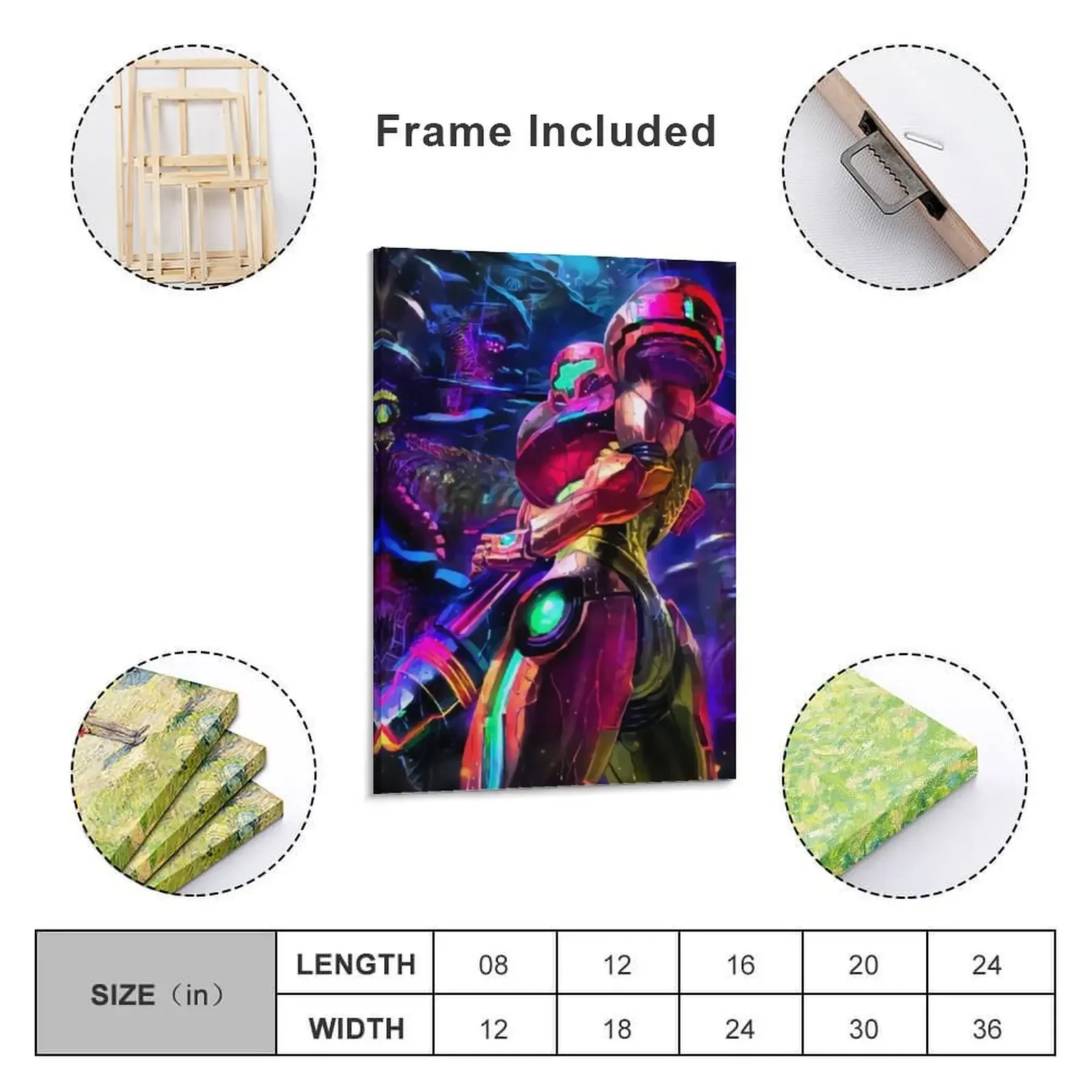 Samus Aran Metroid Canvas Painting decorative items for home home decorations and organization pictures for wall