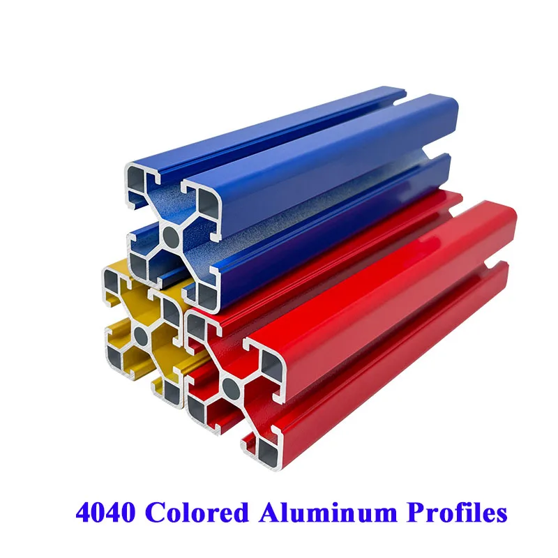 1PC Anodized Red 4040 4040 T-Slot Aluminum Profile Extrusion EU Standard 40x40 L=100-1000mm Linear Rail for CNC 3D Printer DIY