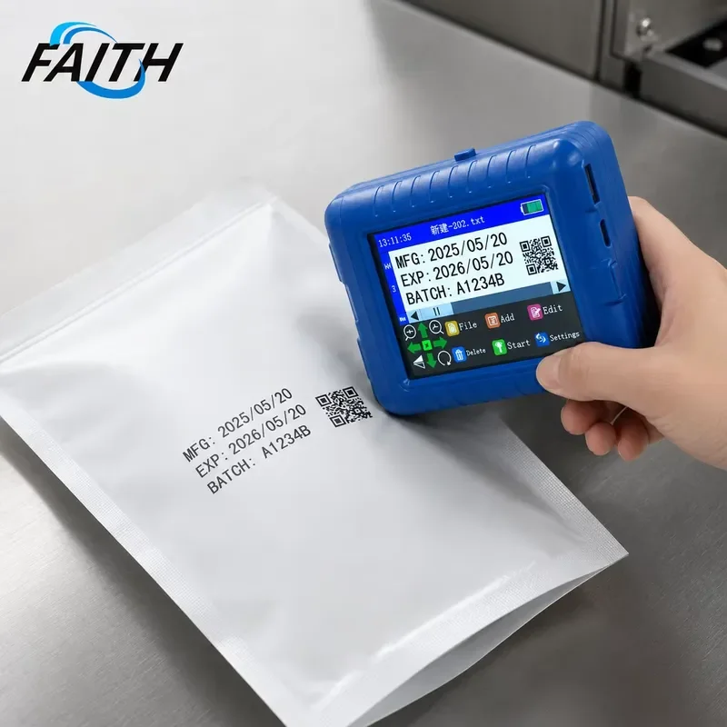 for Faith 12.7mm Inkjet Printer Barcode Printing Mini Portable Handheld Inkjet Printer for Food Packaging Paper Plastic