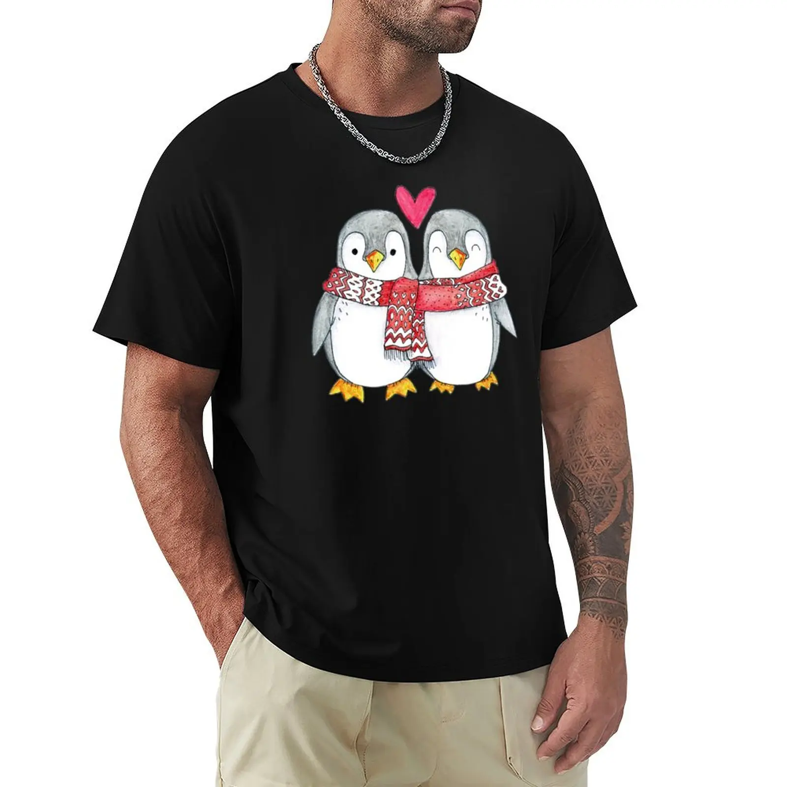 Winter Penguin Lovers Cute Christmas T-Shirt graphic shirts anime t shirts mens big and tall t shirts image 3