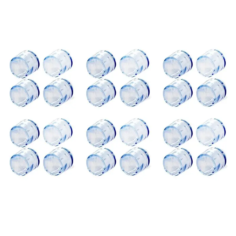 

MOPHE-24Pcs Transparent Rubber Furniture Table Chair Leg Floor Feet Cap Cover Protector 15Mm