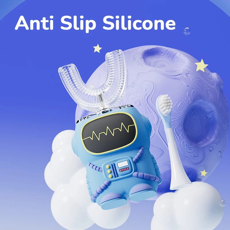 

Детская электрическая зубная щетка для 10-летних детей, приборы для ухода за полостью рта, U-образный возврат, подарки для детей, нейлоновая щетина, легко чистится