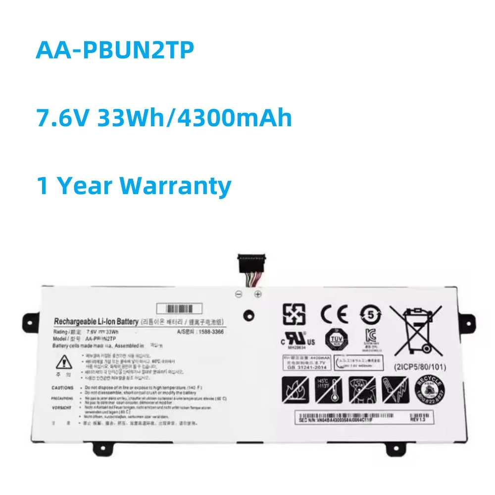 

New AA-PBUN2TP Laptop Battery For SAMSUNG NP500R3M XE500C13 NT500R3W 7.6V 33Wh 4300mAh