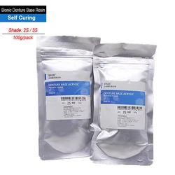 1 Pack Bionic Denture Base Acrylic Resin Powder 100g Biomimetic Blood Streak Aesthetic Self Heat Curing Dentistry PMMA Materials