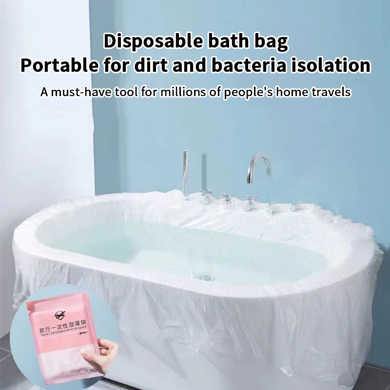 10 Uds cubierta de bañera desechable revestimiento de bañera portátil salón de gran tamaño hogar viaje Hotel limpieza película protectora antisuciedad