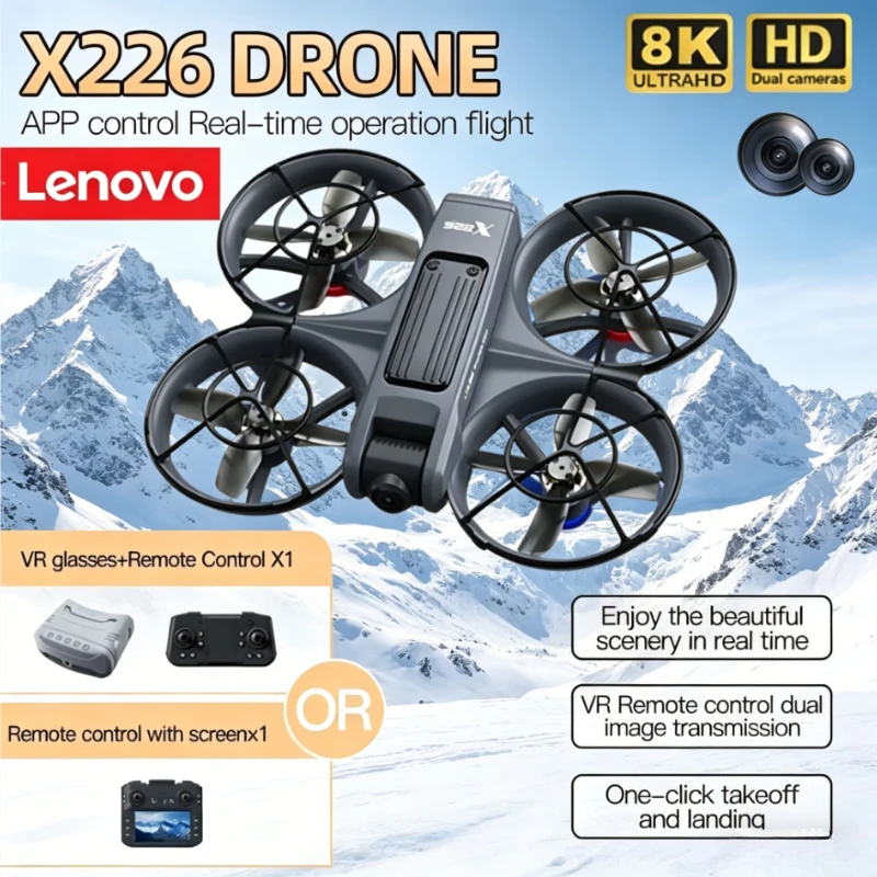 

Lenovo X226/X226VR Drone 4K 8K Professional Remote Control Helicopter Plane RC Dron With Screen Quadcopter Toys Gift for Kids