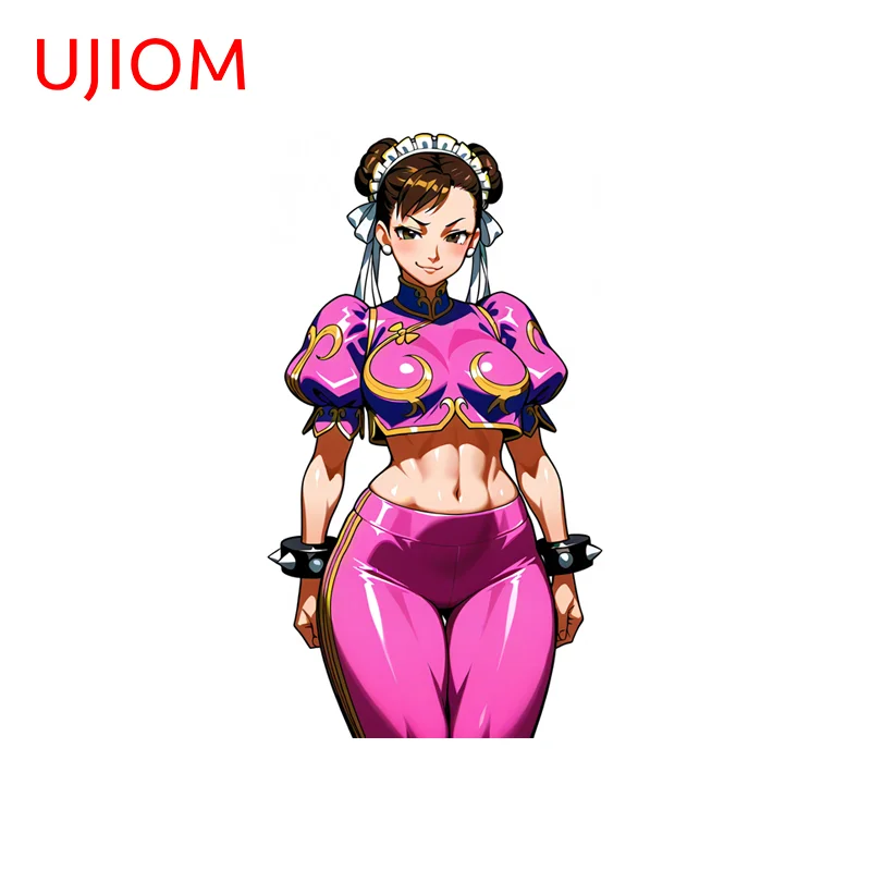 UJIOM Chun Li Wall Sticker Fighter Girls Und Panzer Decal Window Living Room Occlusion Scratch Decal Beautiful Living Room Decor