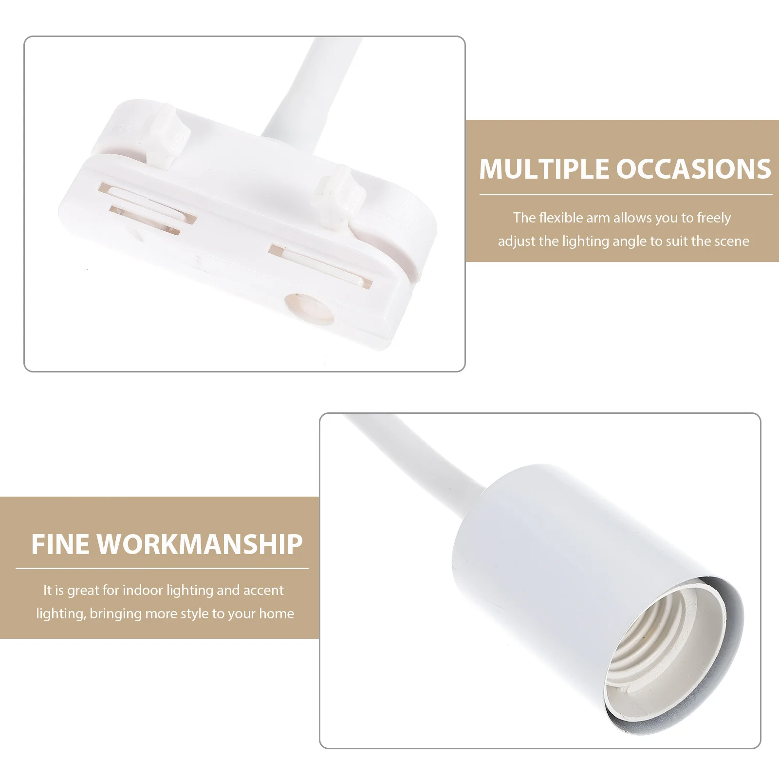 

Track Lighting Head E27 Socket Adjustable Flexible Arm Ideal for Indoor Accent Lighting Living Room Dining Shop Ceiling