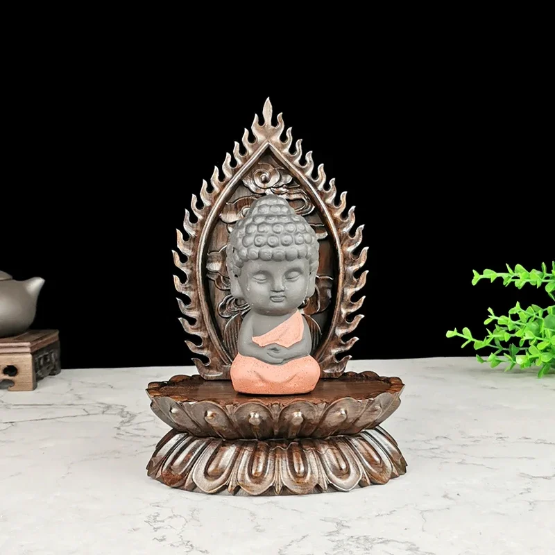 Flash Sale Buddha Statue Base Mahogany Lotus Platform Raised With Screen Small Retro Bodhisattva Offering Platform Ornament