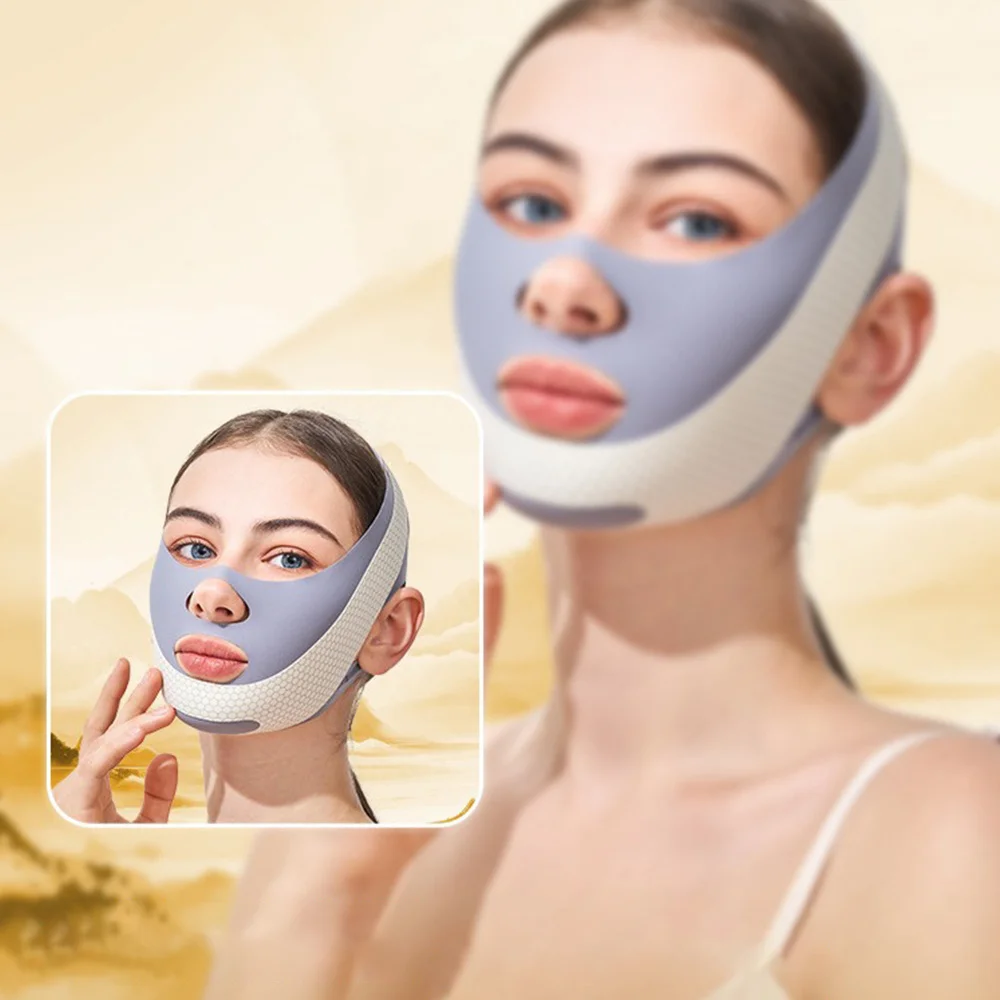 Adjustable V-Face Lifting Mask Tightening Double Chin V-Face Bandage Breathable Skin Care Sleep Mask V Line Face Lifting Straps