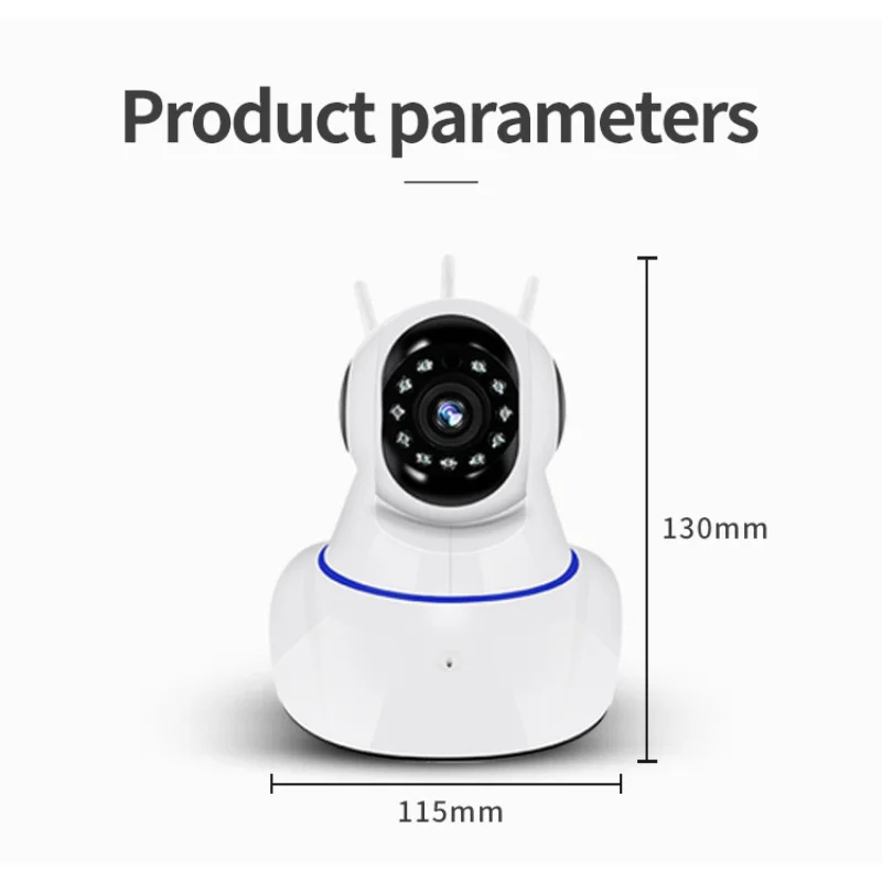 V380 Motion Detection Alarm 3-Antenna Indoor Remote Intelligent WiFi 360 High-definition Night Vision Camera Sharing APP Control