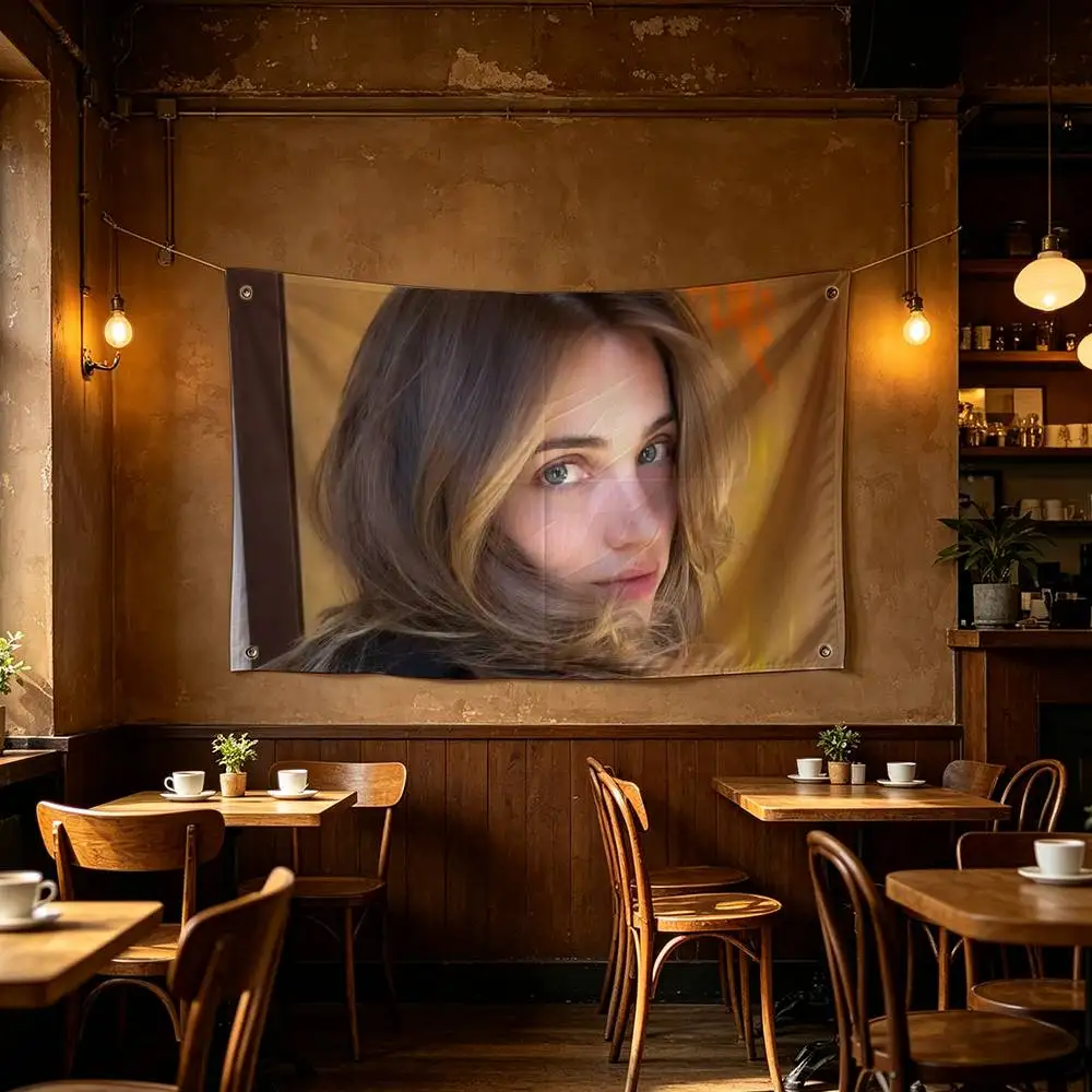 Actor E Emily R Rudd Flags Wall Hanging Tapestry Outdoor Garage Room Decorative flag Background Blanket