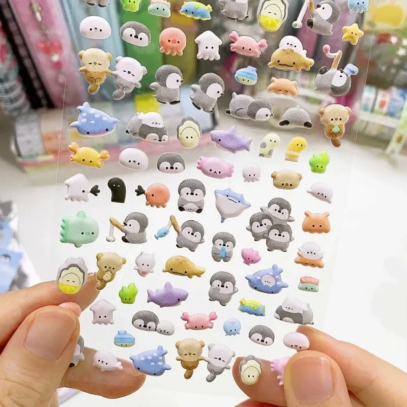 Kawaii Cartoon 3D Stereo księga gości naklejka do dziennika słodkie zwierzę duch naklejki papiernicze DIY Decor naklejka na etui na laptopa na telefon