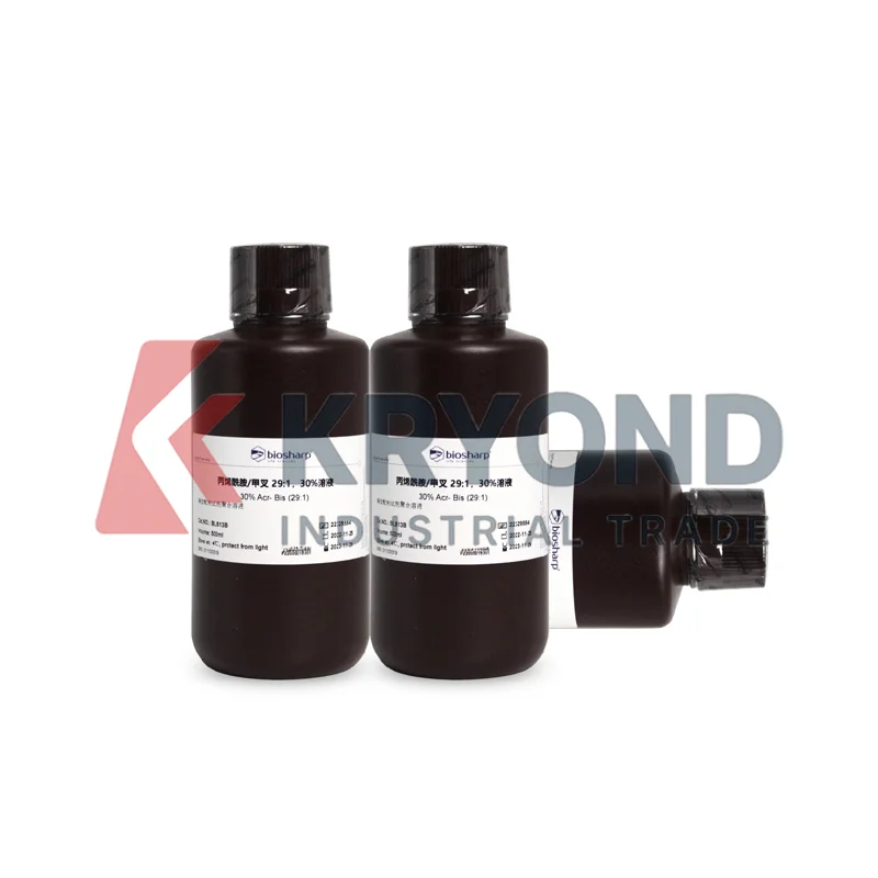 BIOSHARP أكريلاميد/ميثيلين 29:1، حل 30% لتطبيقات الجل الكهربائي وتحليل البروتين المنتج الأصلي