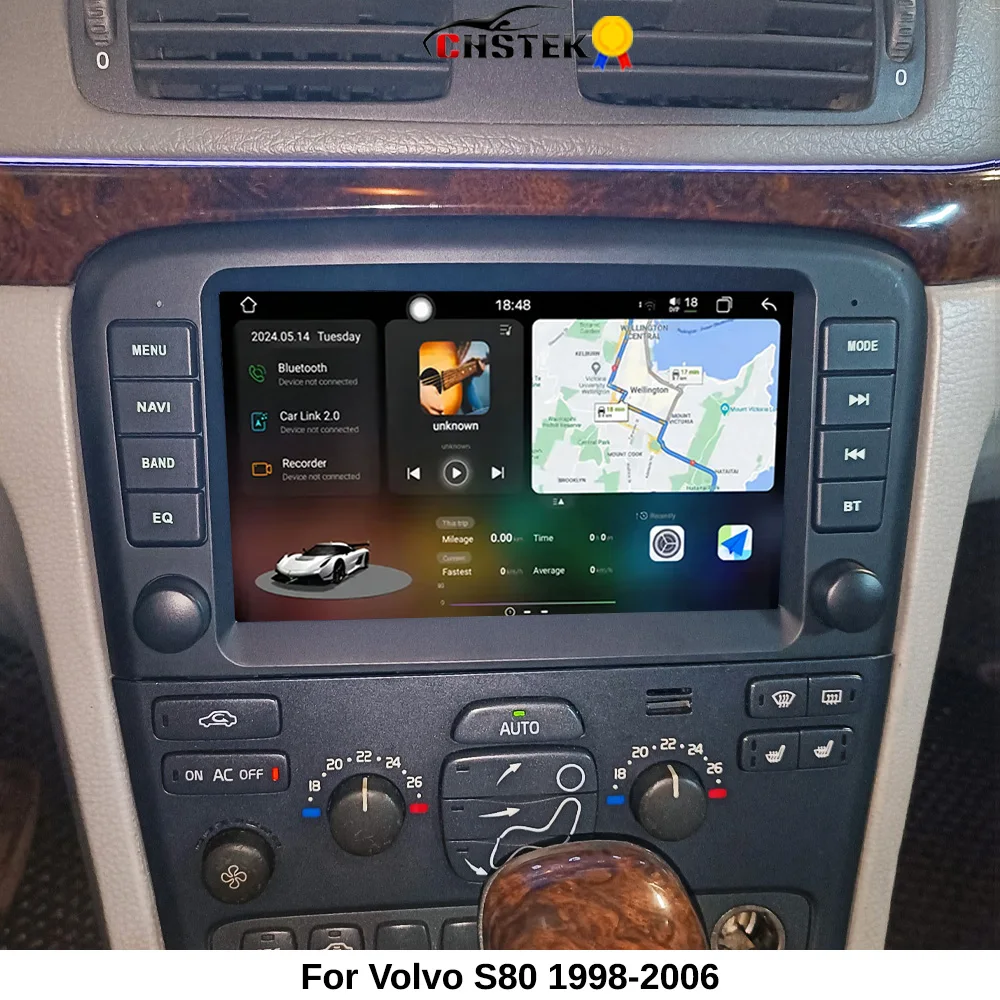 CHSTEK Car Radio Android 14 Carplay For Volvo S80 1998-2000 2002 2006 Multimedia Player Navigation GPS WIFI 4G Bluetooth Stereo
