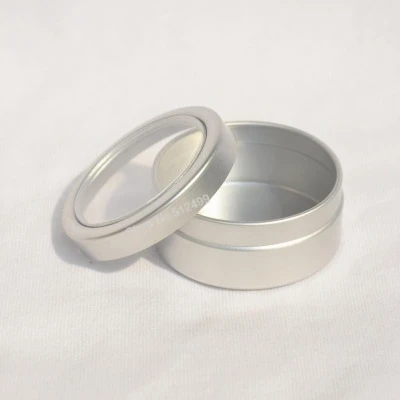100 Stück 20ml Nagelkunst-Zubehör Aufbewahrungsbox Aluminiumdosen mit Klarsichtfenster Leere Kosmetik-Metalldosen Verpackungsdosen – Detail 2