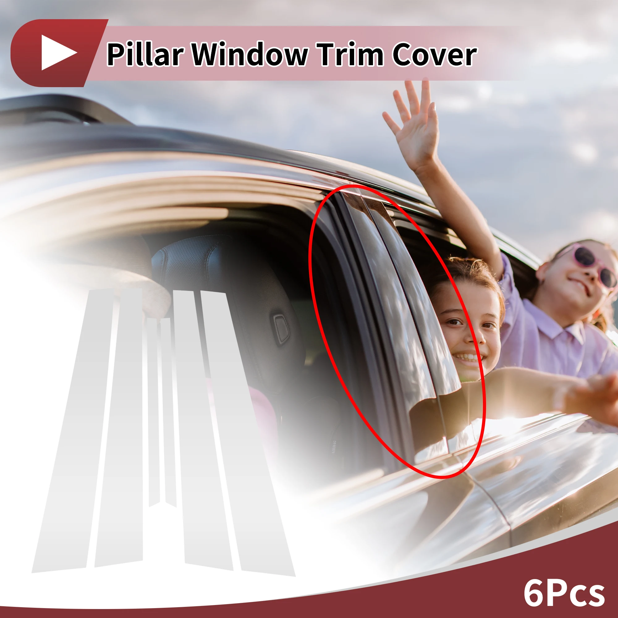 

UXCELL передняя задняя левая и правая дверная стойка, оконная накладка для Mitsubishi Lancer 02-07 6 шт.