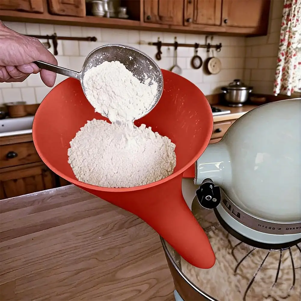 Kitchen Aid Flour Funnel For Artisan Ksm150 5 Blender Wide Mouth Easy Pouring Design Prevents Spills & Messes Kitchen Tool