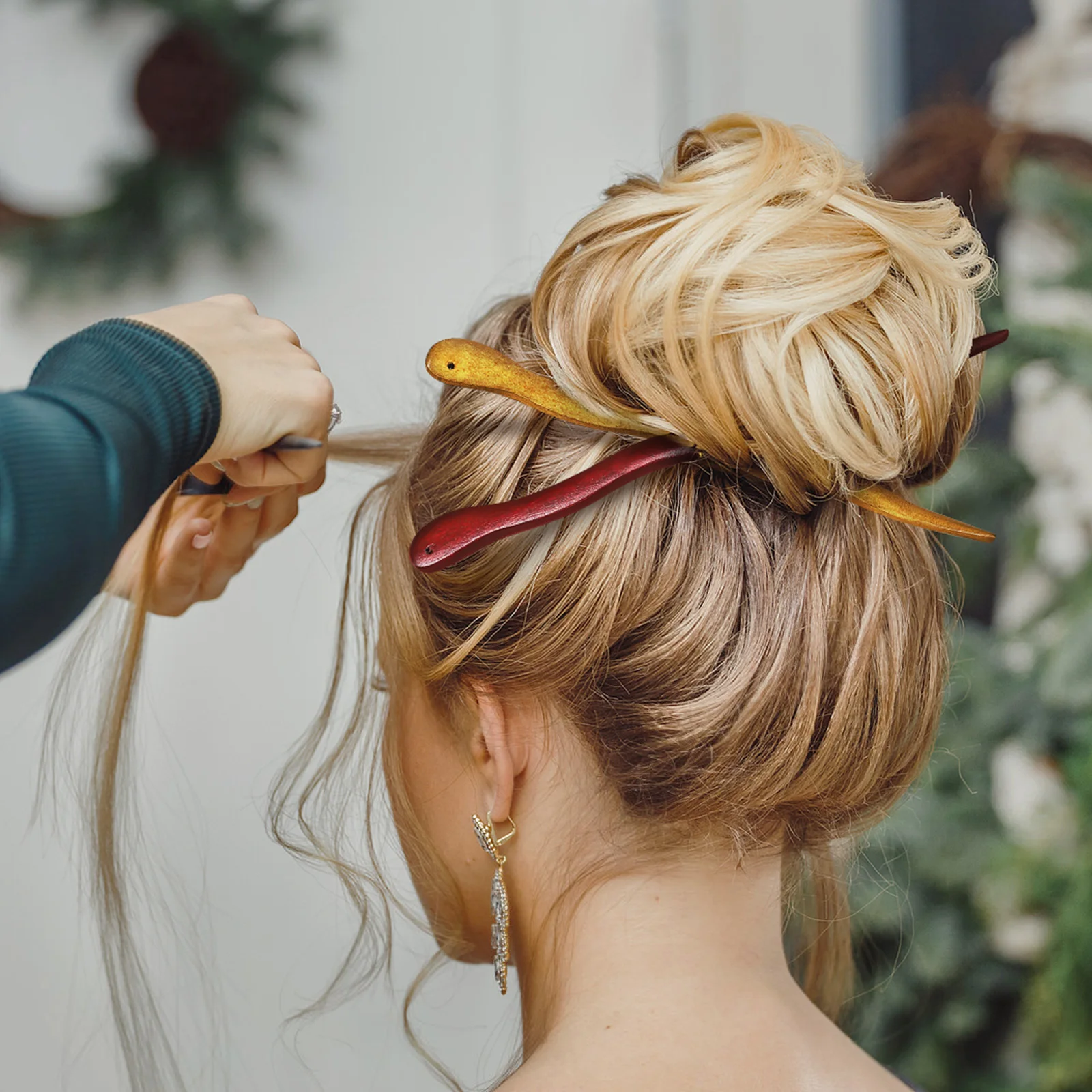 

4pcs Sandalwood Hair Sticks Natural Wood Women Updos Accessories Hanfu Hairstyle Long Hair Buns Dating Wedding Gifts