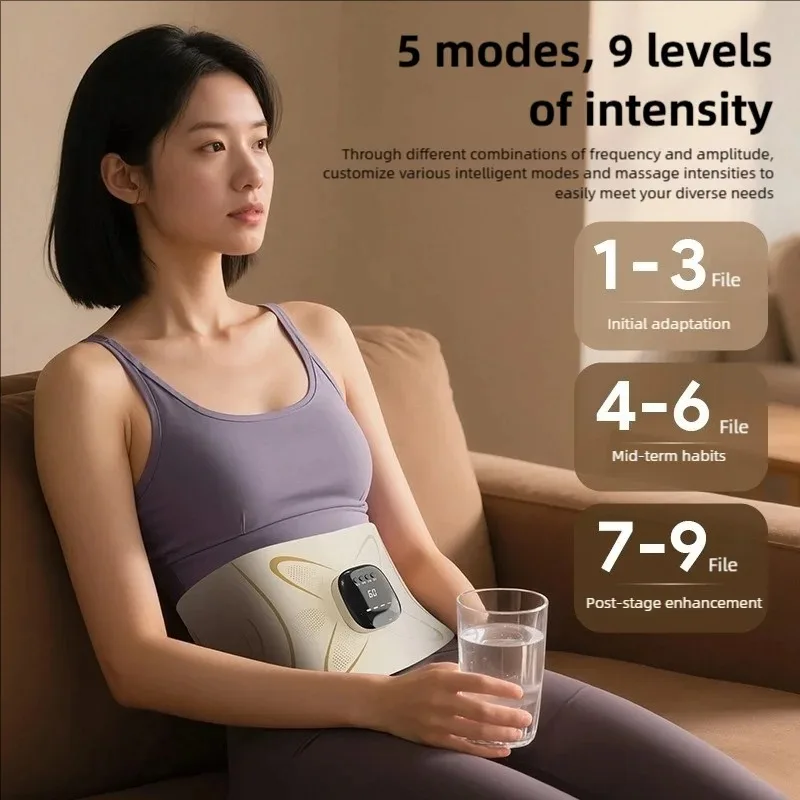 

New Electric Massage Waist Belt Abdominal Massager EMS Pulse Vibration Massage Belt for Body Sculptor Fat Burning Device