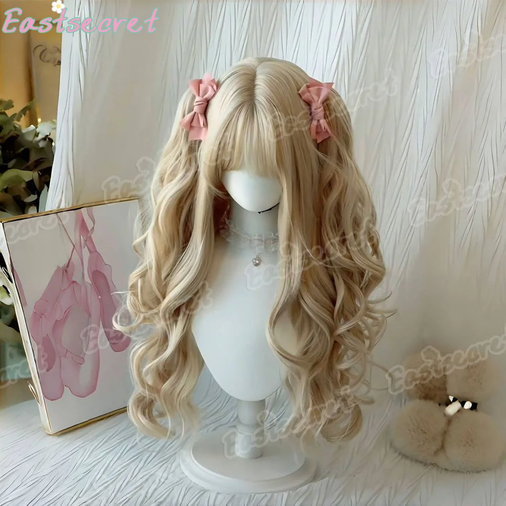 

Парик Лилота, женские длинные вьющиеся волосы, Лолита, тигр, зажим для рта, двойной хвост, золотой римский рулон, синтетический парик