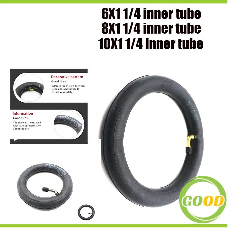 صمام ثني الأنبوب الداخلي 10 بوصة 10 × 1 1/4 بوصة 6 بوصة، مناسب لاستبدال الأنابيب الداخلية المطاطية البوتيل للدراجات البخارية الكهربائية