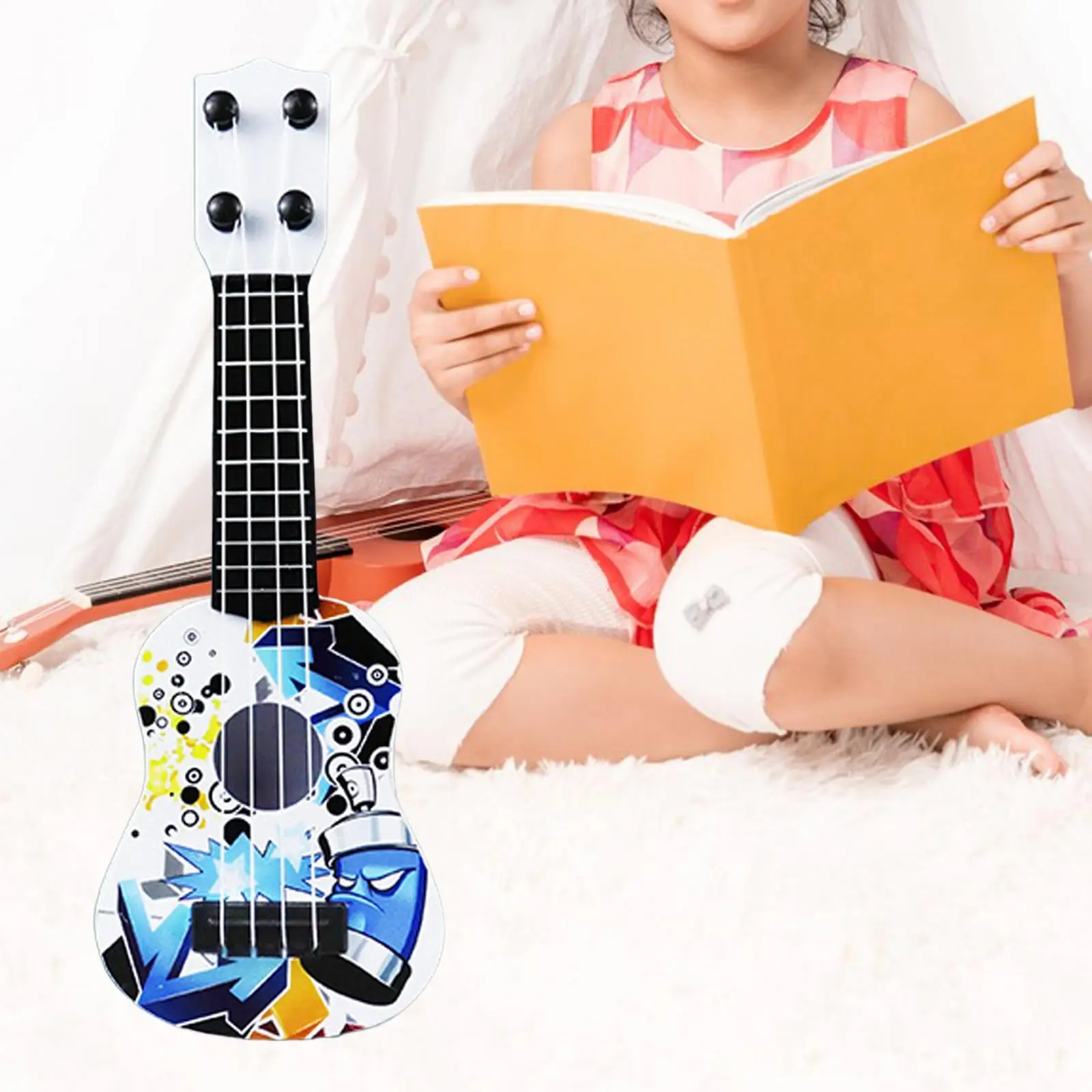 

Kids Ukulele Guitar Toy Classical Pretend Early Learning Ukulele Toy for