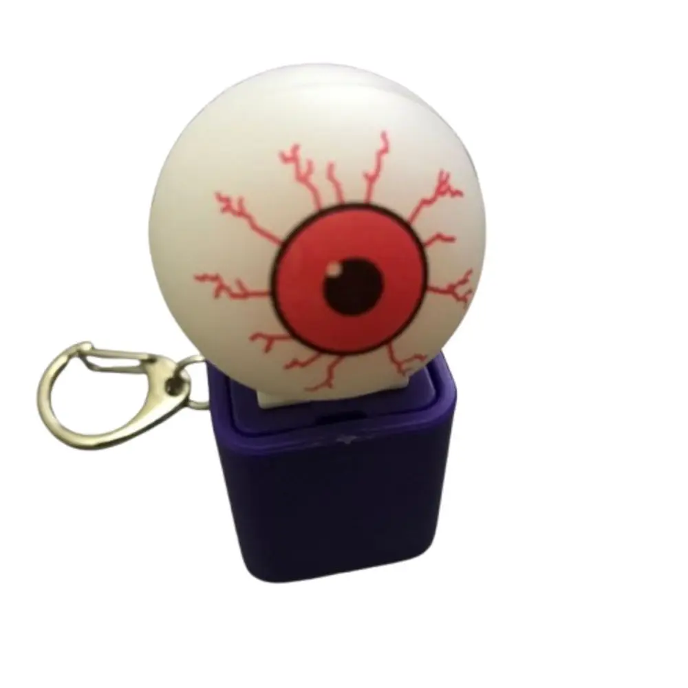 Halloween Ghost Eyeball Keyboard Keychain Electronic Voice Mechanical Keyboard Keychain Press Luminous Fingertip Button Key Ring