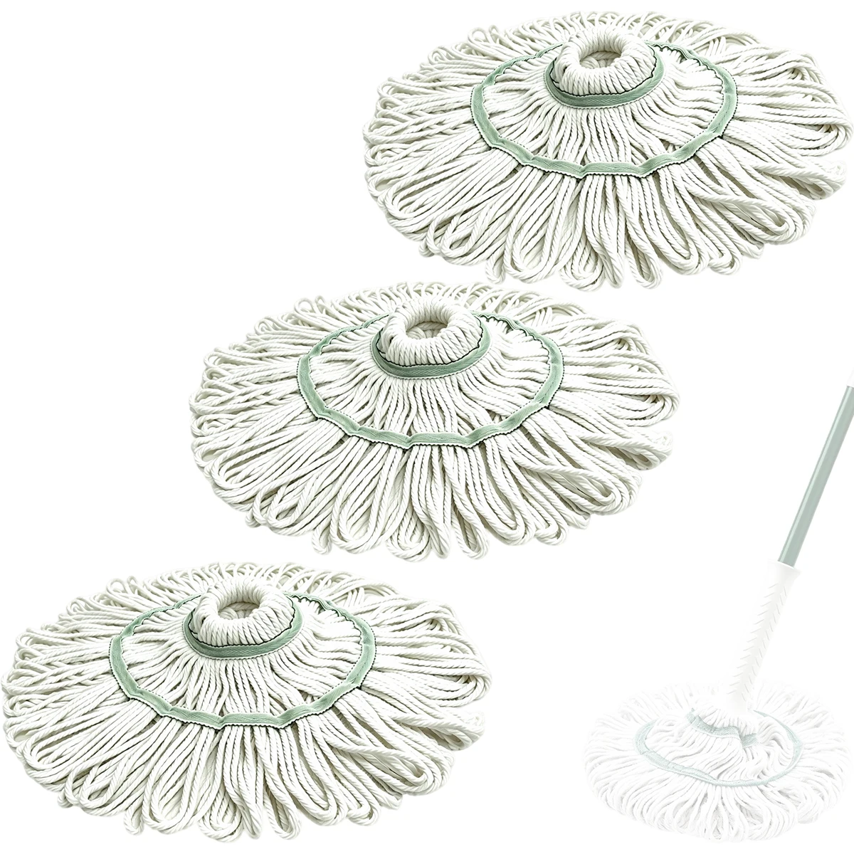 3 Pack Mop Head Refills for Libman 2031 Tornado Mop, Cotton‑Polyester Twist Replacement, Washable for Multi‑Surface Floors