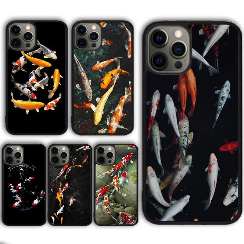 Japanese koi Fish Art Phone Case Cover for iPhone 16 15 SE2020 13 14 11 12 Mini Pro Max 6 7 8 Plus  coque fundas Shell