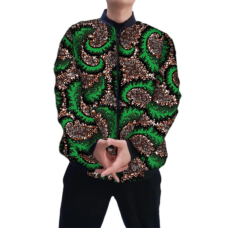 Original Design African Print Men's Cotton-Padded Jacket Tailored Dashiki Short Winter Coat Male Thickened liner Jacket