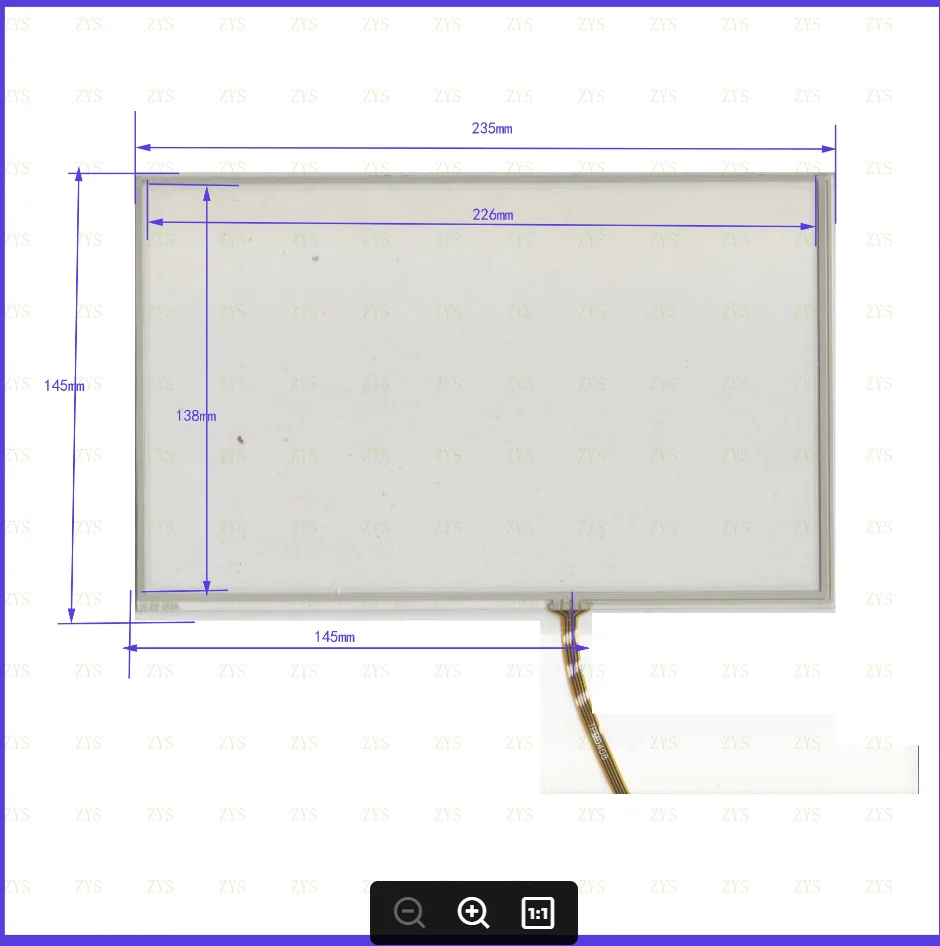 ZhiYuSun 102A 10.2  inch Touch Screen Glass 235mm*145mm 4 wire resistive Touch Panel    FOR  TABLE for laptop 235*145