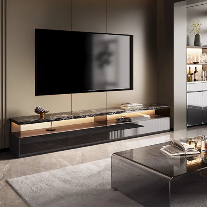 Big Modern Universal Tv Stand Living Room Center Designer Light Floating Tv Cabinet Nordic Luxury Black Fernsehtisch Furniture