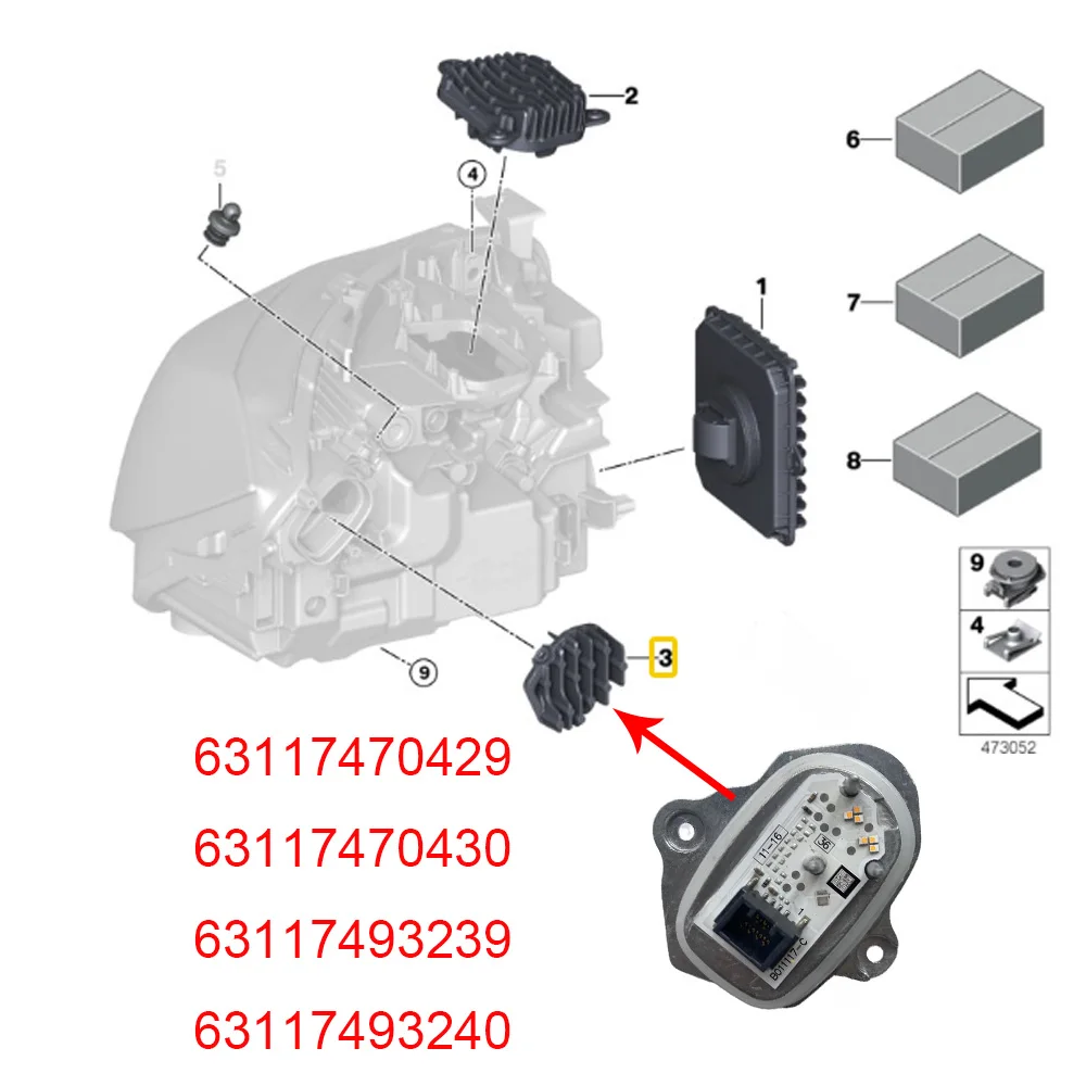 Brightly LED Headlight Direction Indicator Turn Signal Modules For BMW 3' F34 GT LCI OE# 7470429 7470430 63117493239 63117493240